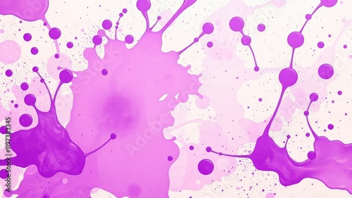 Abstract purple beige background with splatters of liquid acrylic in various shades of purple and beige, artwithsplatters, purplebackground photo