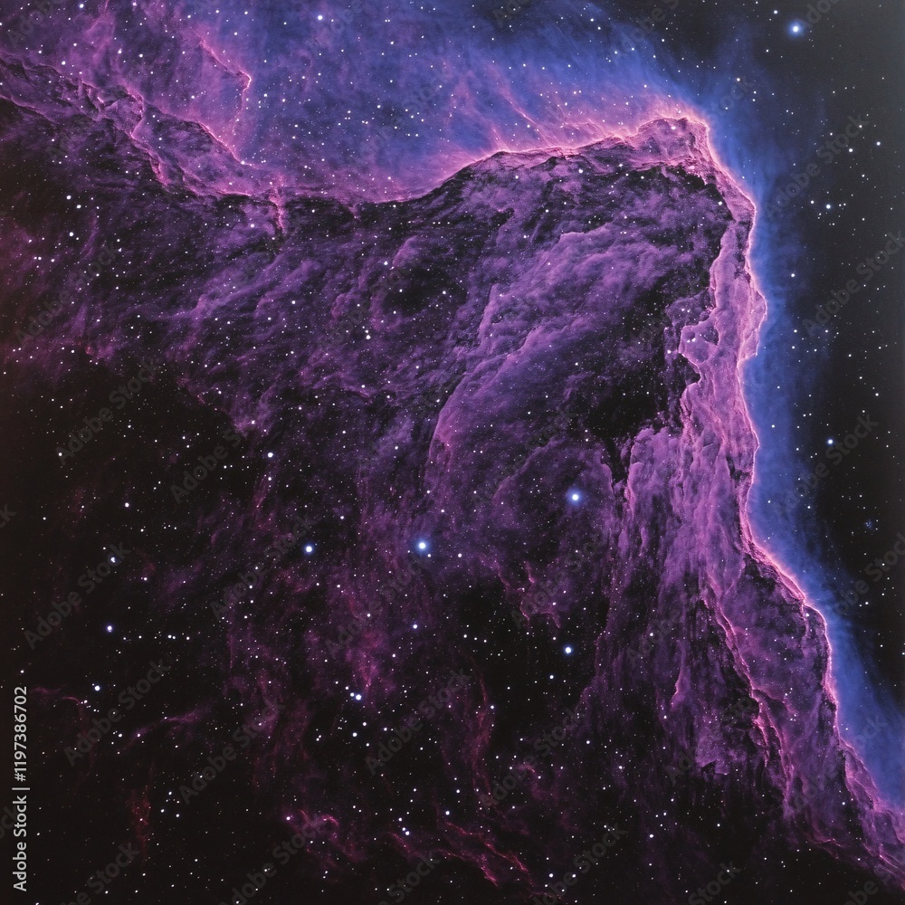 Fototapeta premium Stunning Purple Nebula Cosmic Cloudscape Space Background