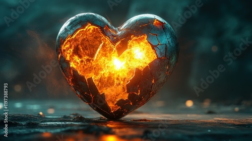 Broken Heart: A Glowing Inferno of Emotion