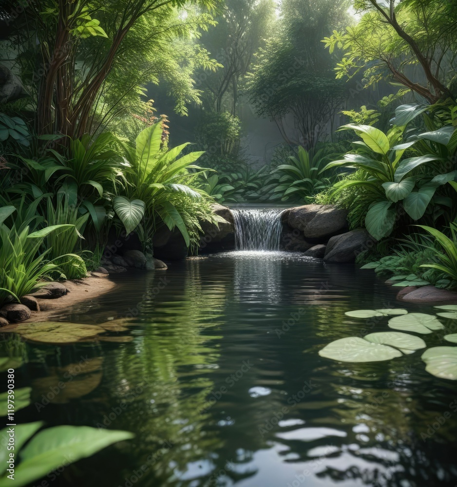 A tranquil water feature with gentle ripples creating a calming atmosphere amidst lush foliage, peaceful ambiance, natural surroundings, water feature A tranquil water feature with gentle ripples creating a calming atmosphere amidst lush foliage, peaceful ambiance, natural surroundings, water feature