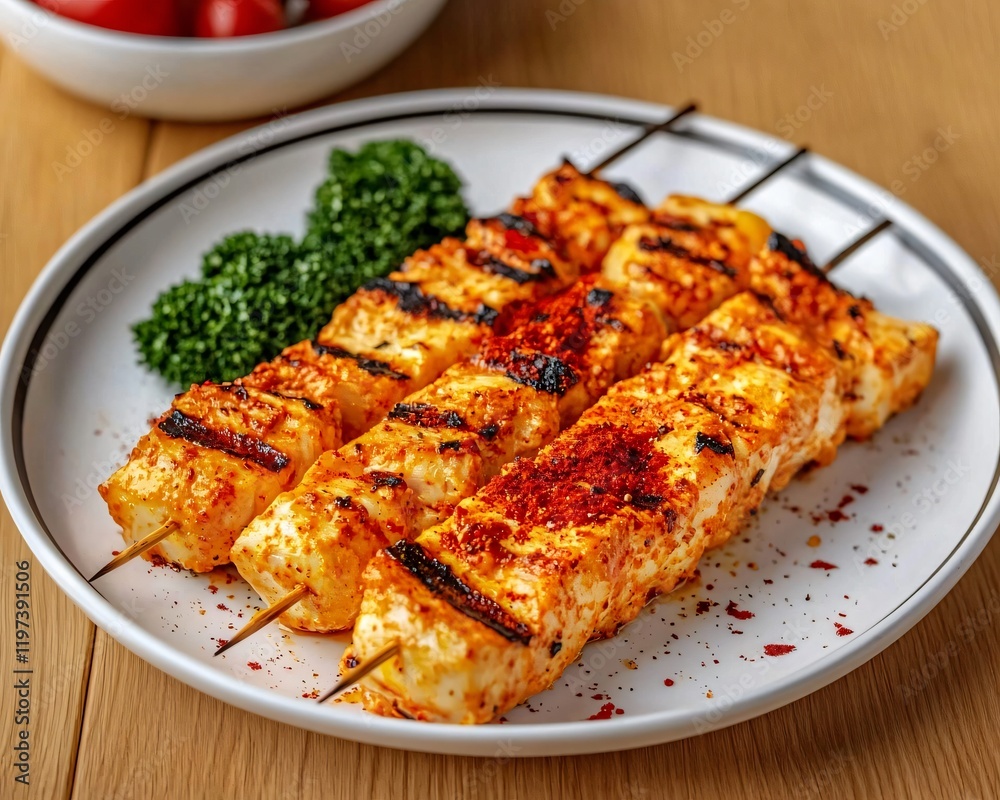 Delicious Grilled Halloumi Skewers with Paprika and Parsley Delicious Grilled Halloumi Skewers with Paprika and Parsley