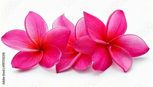 beautiful pink plumeria rubra flower isolated on White