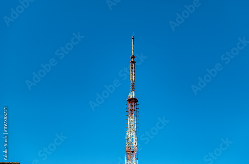 5G global network technology communication antenna tower for wireless high speed internet photo