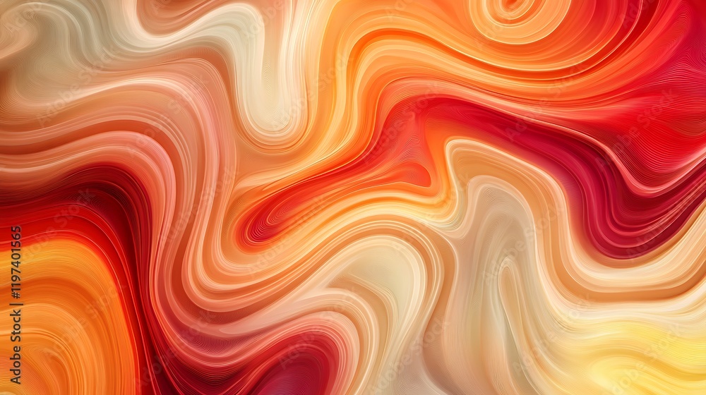 Obraz premium Abstract Swirling Orange and Red Hues