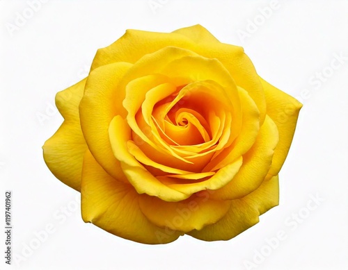 Fresh beautiful yellow rose isolated on white background with