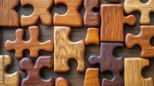Unique wooden letters arranged creatively for educational or decorative purpo...