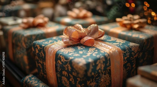 Eid gifts wrapped beautifully with elegant packaging, ready for exchange. 54 photo