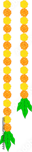 Marigold flowers garland toran Indian decoration garland for festivals and weddings	