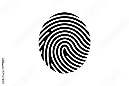 finger print fingerprint lock secure security logo vector icon illustration
