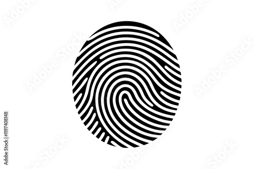 finger print fingerprint lock secure security logo vector icon illustration