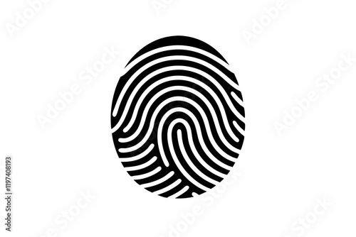 finger print fingerprint lock secure security logo vector icon illustration