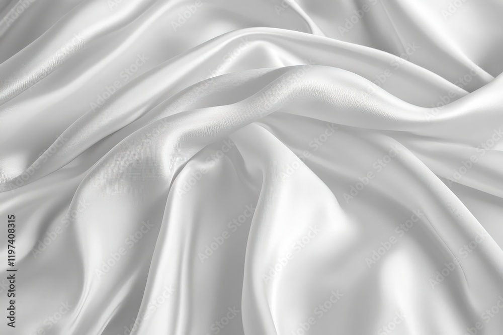 Closeup of beautiful white satin fabric with gentle waves Closeup of beautiful white satin fabric with gentle waves