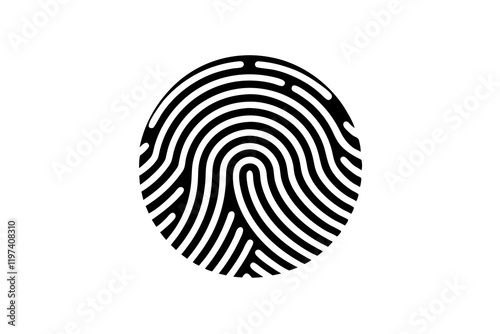 finger print fingerprint lock secure security logo vector icon illustration