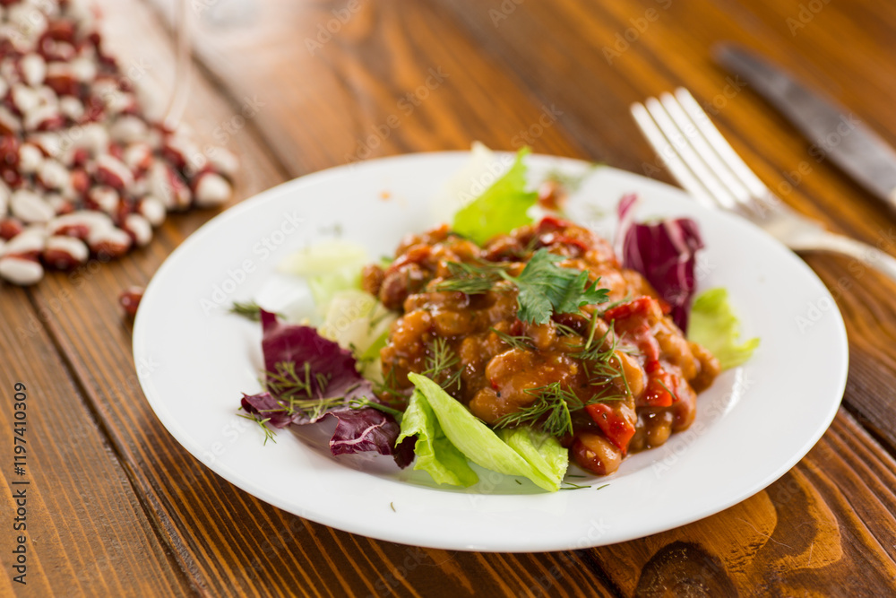 Delicious salad on a rustic table Delicious salad on a rustic table