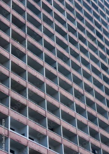 Old apartements in the city center, Pyongan Province, Pyongyang, North Korea photo