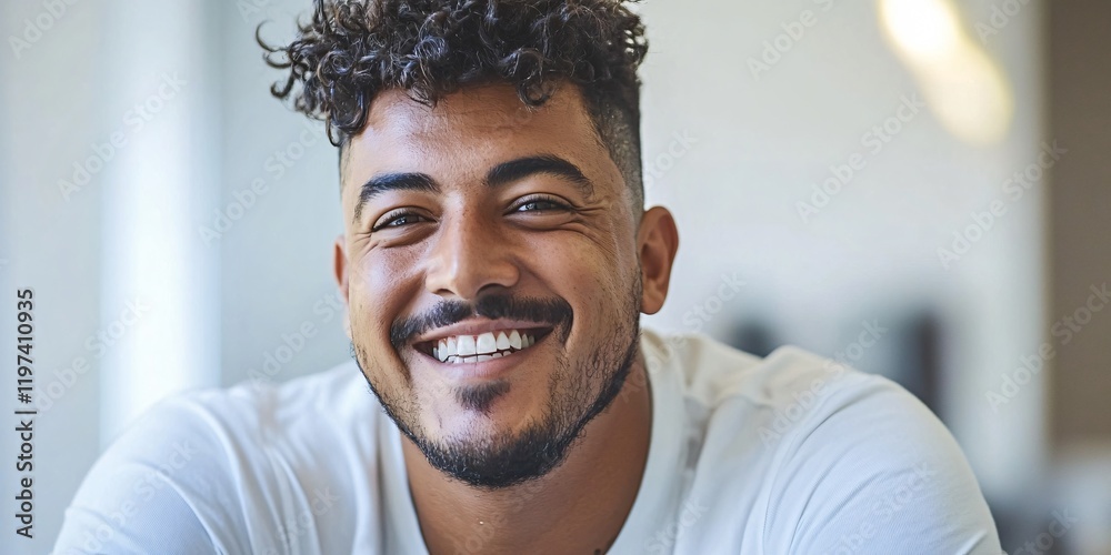 Happy Smiling Man Portrait Closeup Casual Happy Smiling Man Portrait Closeup Casual