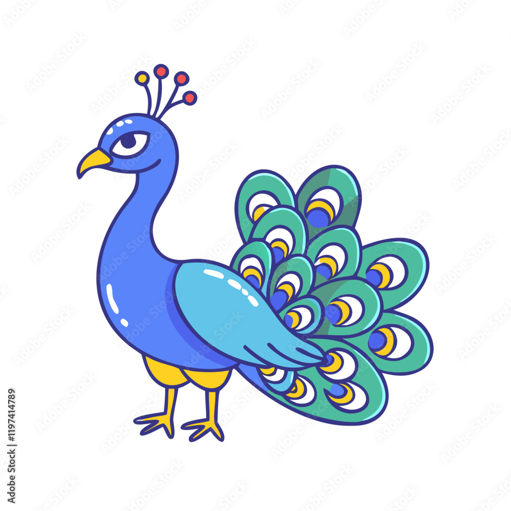 Fototapeta premium peacock icon, peacock vector illustration-simple illustration of peacock, perfect for peacock logos and themed design 