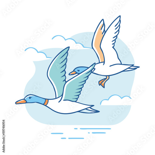 waterfowl in flight icon, waterfowl in flight vector illustration-simple illustration of waterfowl in flight, perfect for waterfowl in flight logos and themed design 