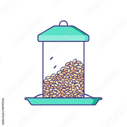 bird feeder with seeds icon, bird feeder with seeds vector illustration-simple illustration of bird feeder with seeds, perfect for bird feeder with seeds logos and themed design 