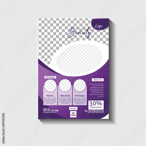 Creative Spa Beauty Salon flyer or poster design template 