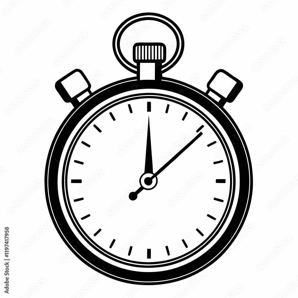 Stopwatch Line Icon Coloring Page. Stopwatch Line Icon Coloring Page.