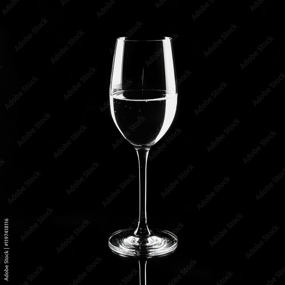 Champagne Glass on Dark Surface for Holiday Toasting and Celebratory Events Champagne Glass on Dark Surface for Holiday Toasting and Celebratory Events