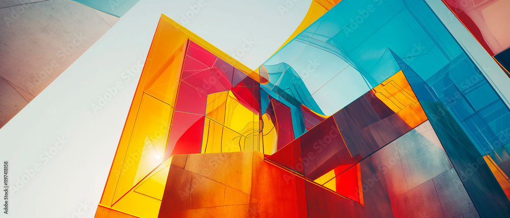 Fototapeta premium Fusión Perfecta: Arquitectura Abstracta entre Formas Orgánicas y Geométricas