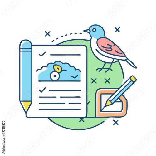 birding field notes icon, birding field notes vector illustration-simple illustration of birding field notes, perfect for birding field notes logos and themed design 