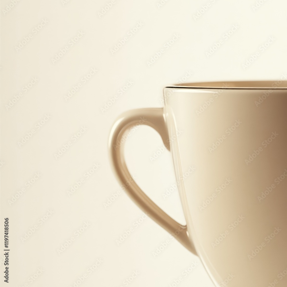 Close-up of a beige cup symbolizing success on a light background, with soft lighting. Close-up of a beige cup symbolizing success on a light background, with soft lighting.