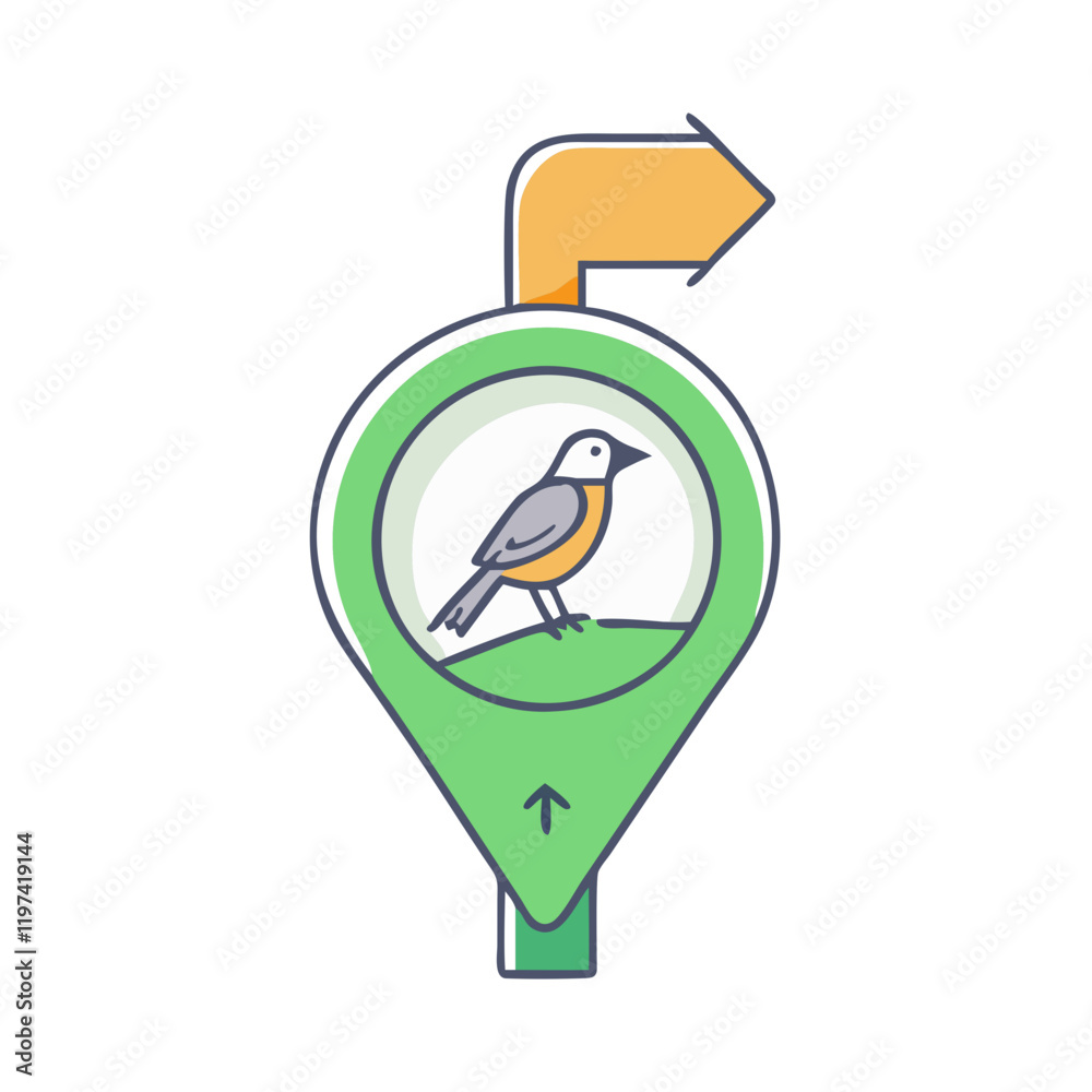Obraz premium birding trail marker icon, birding trail marker vector illustration-simple illustration of birding trail marker, perfect for birding trail marker logos and themed design 