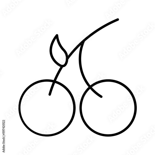 cherries line icon