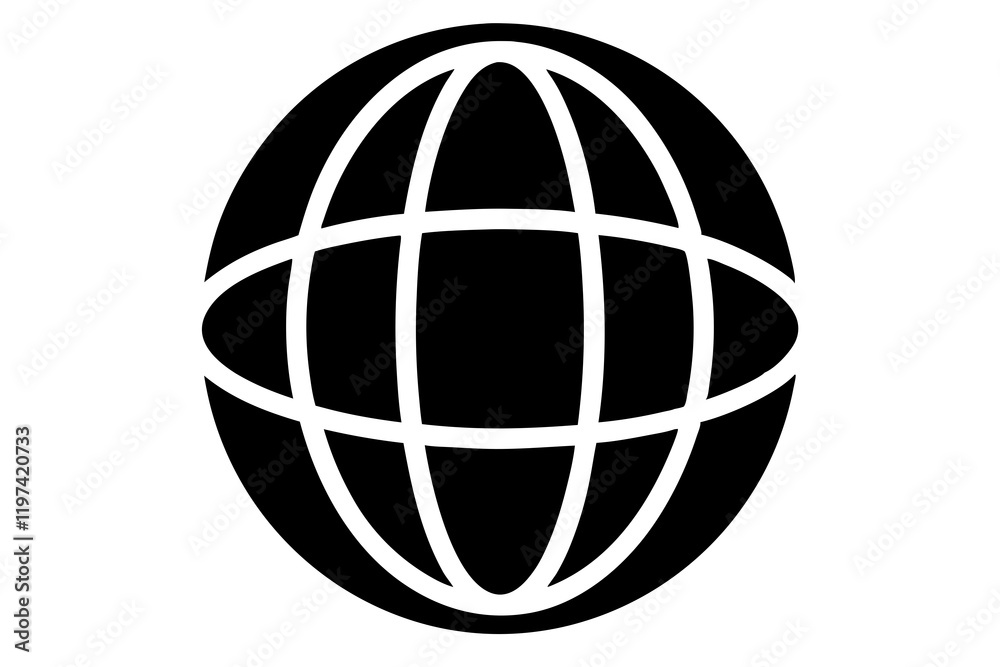 globe with a globe silhouette vector globe with a globe silhouette vector