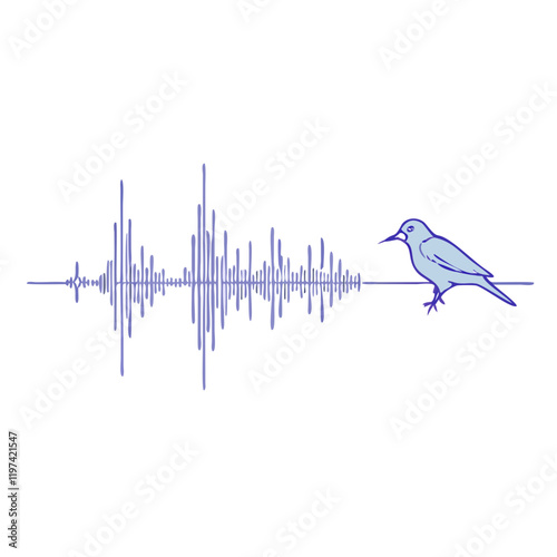 bird song spectrogram icon, bird song spectrogram vector illustration-simple illustration of bird song spectrogram, perfect for bird song spectrogram logos and themed design 