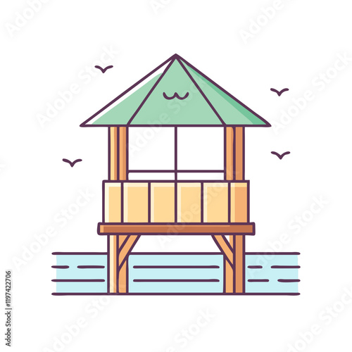 birdwatching pavilion icon, birdwatching pavilion vector illustration-simple illustration of birdwatching pavilion, perfect for birdwatching pavilion logos and themed design 