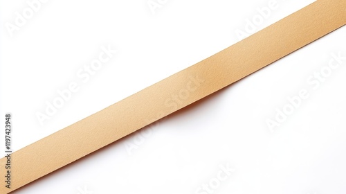 Brown biodegradable paper packaging strap positioned on a clean white background with ample empty space for custom text placement and design options photo
