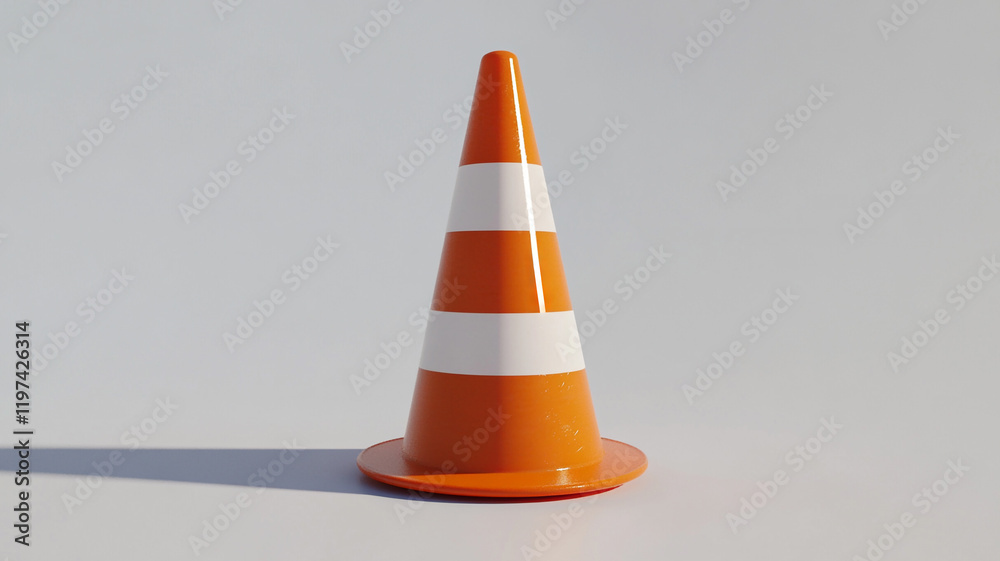 a traffic cone on white background. a traffic cone on white background.