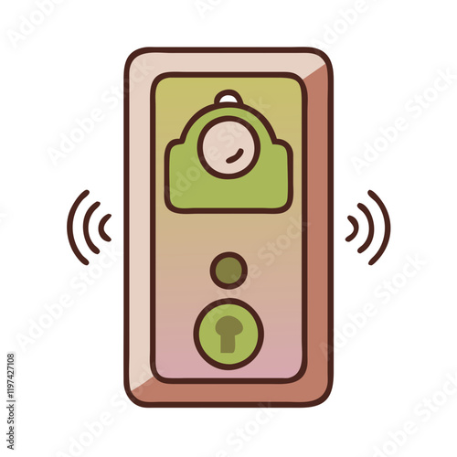 Doorbell Camera Icon with sound waves in modern design