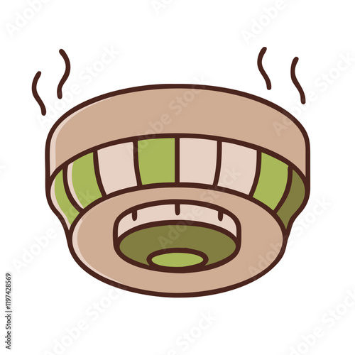 Smoke Detector Icon in cartoon style on a white background