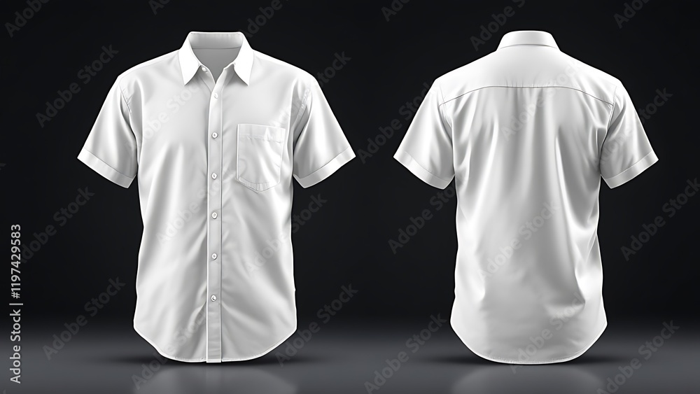 Casual or business button up shirt mockup template, front and back view. blank mock up design, soft blue Casual or business button up shirt mockup template, front and back view. blank mock up design, soft blue