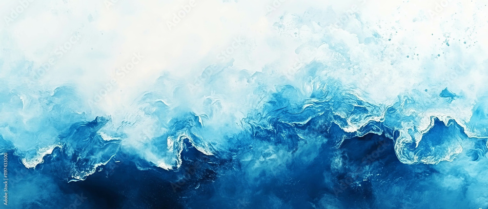 Frozen sea dramatically breaking apart with vibrant blue hues during winter Frozen sea dramatically breaking apart with vibrant blue hues during winter