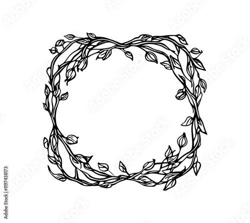 Elegant Leafy Rustic Wreath frame