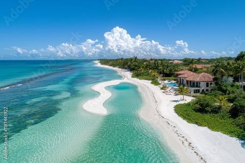 Florida. Scenic aerial of Island. Honeymoon Island and Caladesi Island State Park, FL. Dunedin and Clearwater Beach included. Gulf of Mexico backdrop, beach lifestyle photo