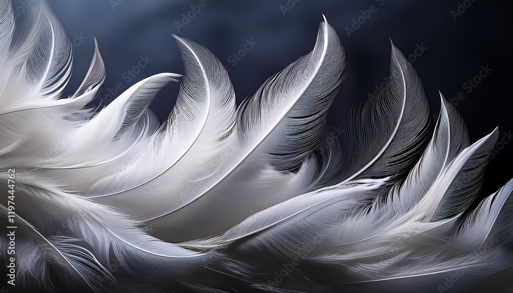 Fototapeta premium white feather on black