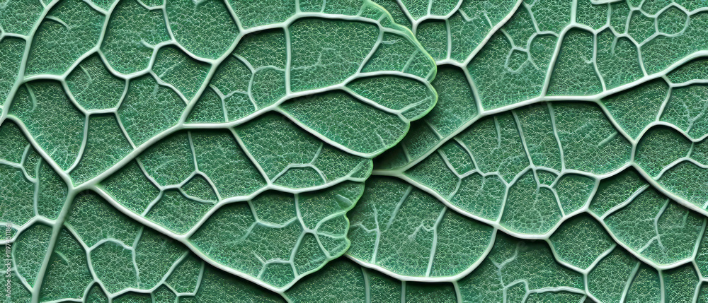 Vibrant mint leaf macro close-up showcasing intricate veins and textured detail Vibrant mint leaf macro close-up showcasing intricate veins and textured detail