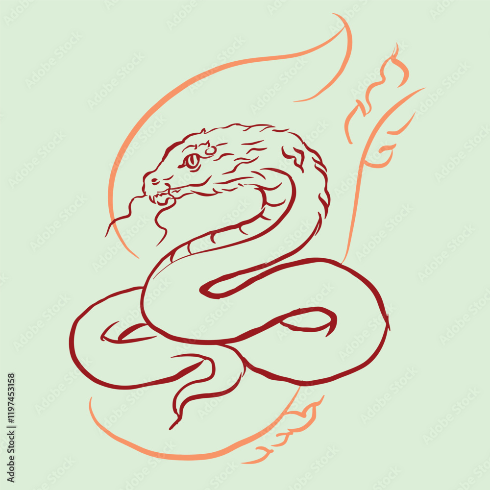 Chinese new year snake vector for illustration card decoration Chinese new year snake vector for illustration card decoration