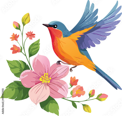Bird on a flower