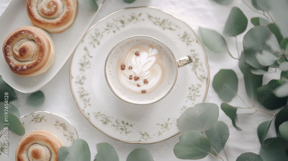 Delightful afternoon tea experience with coffee and pastries in a cozy setting still life photography capturing inviting atmosphere and culinary indulgence Delightful afternoon tea experience with coffee and pastries in a cozy setting still life photography capturing inviting atmosphere and culinary indulgence