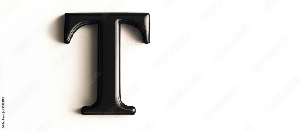 Black Letter T Isolated on White Background for Text Use with Empty Space for Customization Black Letter T Isolated on White Background for Text Use with Empty Space for Customization