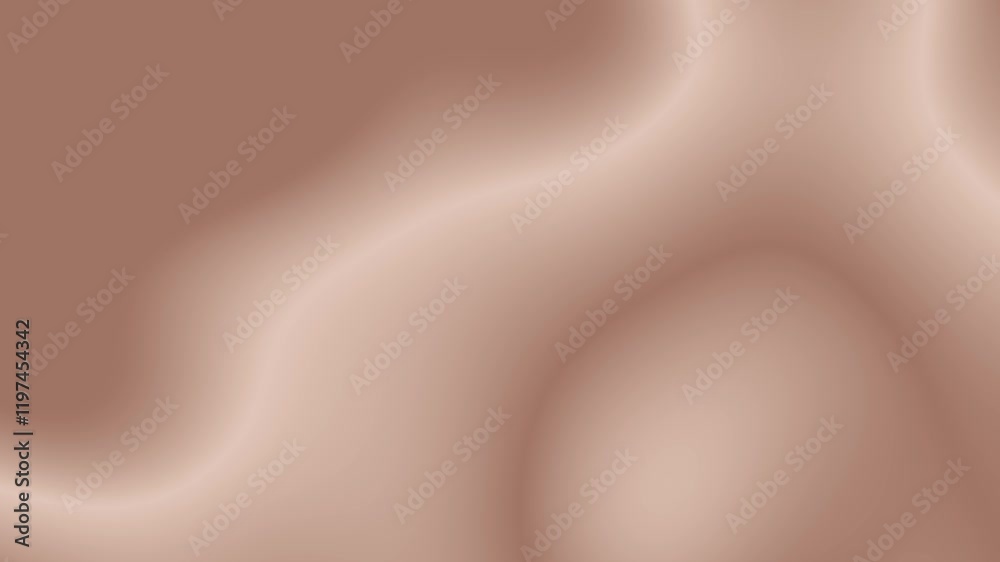 Color of the year 2025 mocha mousse abstract motion background 4K. Flowing gradient wave in glowing cream white tan beige pale brown color transitions. Liquid animation. Morphing drops and curves flow