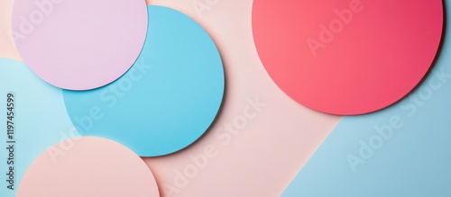 Wallpaper Mural Colorful Geometric Shapes Composition on Soft Pastel Background with Blue Pink and Purple Circles for Branding and Logo Design Concepts Torontodigital.ca